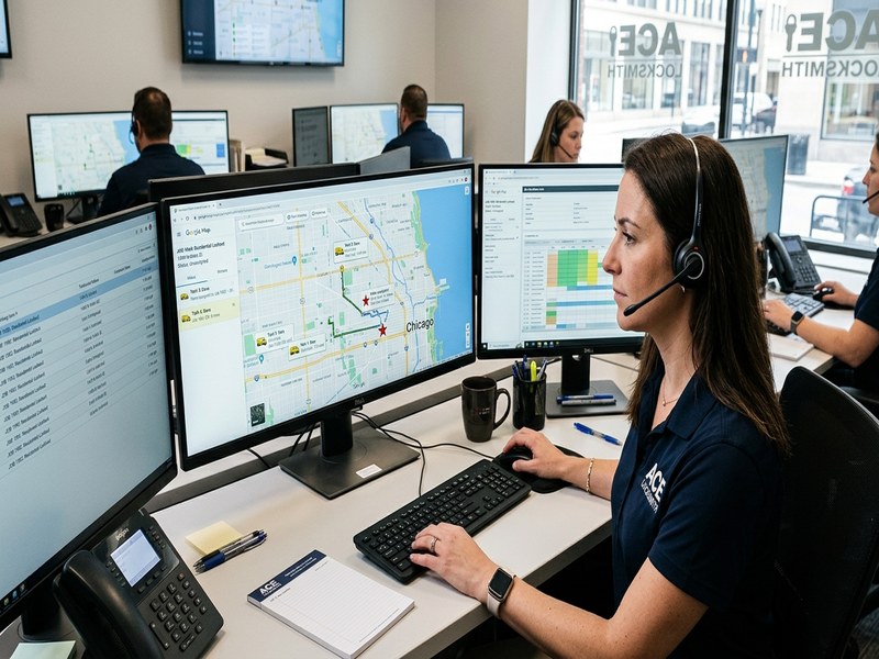 GPS dispatch routing for nearest locksmith